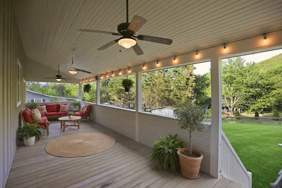 The back deck at 612 Christian Creek Road